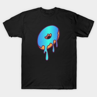 Dripping Galaxy Donut (Cyan) T-Shirt